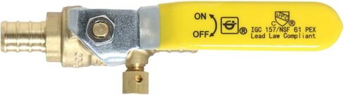 2 Pieces XFITTING 1/2'' Pex Ball Valve with Drain, Full Port Yellow Handle in Kuwait