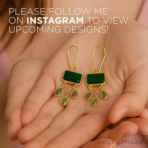 أقراط متدلية من الذهب العقيق الأخضر الزبرجد، بيريت العقيق الأسود، فضة إسترلينية عيار 925، مجوهرات مطلية بالذهب عيار 18 قيراط مصنوعة يدويًا، هدية أنيقة من الأحجار الكريمة الطبيعية للارتداء اليومي للنساء والفتيات in Kuwait