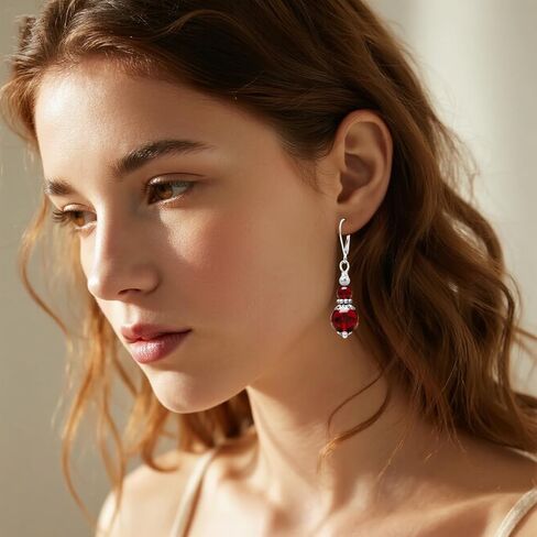 Natural Two Stone Beads Drop Earrings,Retro Silver Genuine Crystal Quartz Gemstone Boho Bohemian Beading Dangle Earrings Jewelry for Women in Kuwait