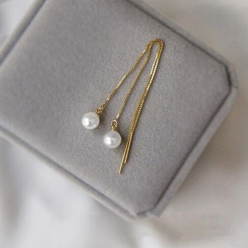 Exquisite Long Chain Hanging Earrings Simulated Pearl for Women in Saudi Arabia
