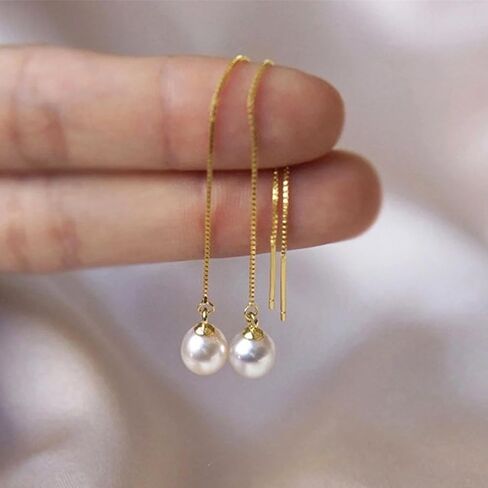 Exquisite Long Chain Hanging Earrings Simulated Pearl for Women in Saudi Arabia