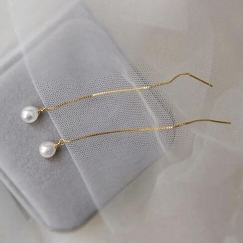 Exquisite Long Chain Hanging Earrings Simulated Pearl for Women in Saudi Arabia