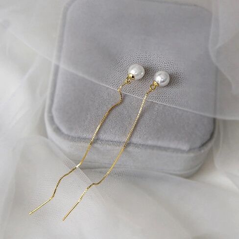 Exquisite Long Chain Hanging Earrings Simulated Pearl for Women in Saudi Arabia