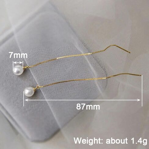 Exquisite Long Chain Hanging Earrings Simulated Pearl for Women in Saudi Arabia