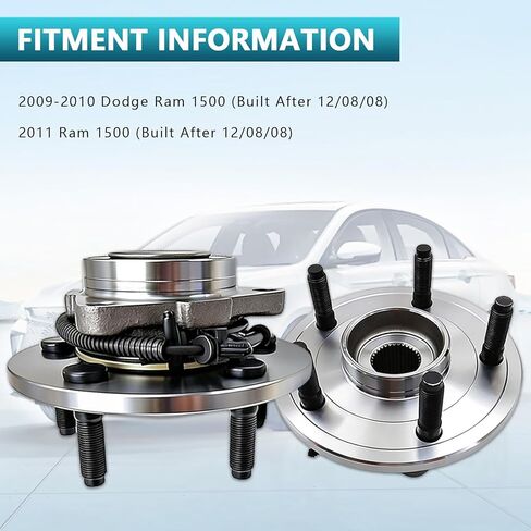 مجموعة محور تحمل العجلة الأمامية 515126 لسيارة دودج رام 1500 2009-2010، رام 1500 2011 (2 قطعة) in Kuwait
