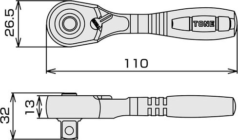 رأس مدمج بمقبض سقاطة قصير (نوع تثبيت المقبس) محرك RH4CHS مقاس 1/2 بوصة in Kuwait