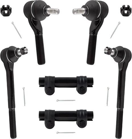 BOXI 4WD 6pc Front Inner & Outer Tie Rods + Adjusting Sleeves Fit for Chevrolet Blazer 1995-1998 | S10 1983-1998 | for Jimmy 1992-1998 | Sonoma 1991-1998 | Bravada 1991-1998 | ES2004 ES2072 ES2249 in Saudi Arabia
