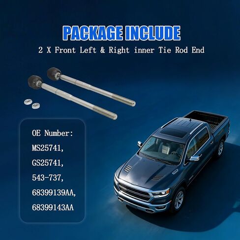 2PCS Front Inner Tie Rod Ends Fit for Ram 1500 2019 2020 2021 2022 2023, Replace 68399139AA 68399143AA in Kuwait