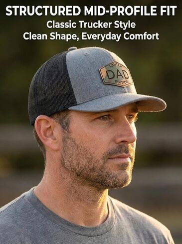 قبعة سائق الشاحنة من الجلد المموه، هدايا قبعة الأب لعيد الميلاد وعيد الميلاد من الابنة والزوجة والابن in Kuwait