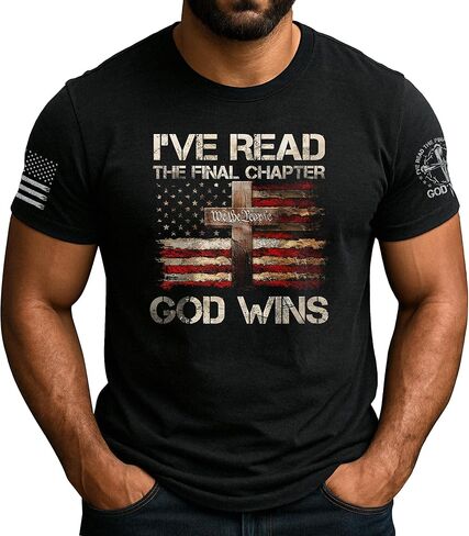 I've Read The Final Chapter God Wins Shirt, Religious Shirts, Funny Christian T-Shirts for Men, Cross Shirt 1 in Saudi Arabia