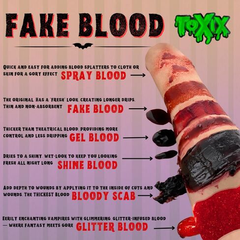 Sparkling Red Glitter Fake Blood - 1 oz | Realistic Halloween Costume Makeup for Gory Effects and Special Effects, Beauty in Glitter Infused Halloween Makeup for Spooky Monster Cosplays in Kuwait