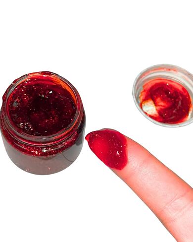 Sparkling Red Glitter Fake Blood - 1 oz | Realistic Halloween Costume Makeup for Gory Effects and Special Effects, Beauty in Glitter Infused Halloween Makeup for Spooky Monster Cosplays in Kuwait