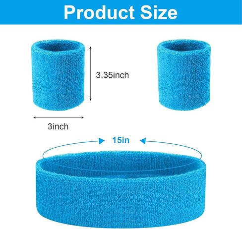 مجموعة 48 قطعة من عصابات الرأس النيون في الثمانينيات، تتضمن 16 عصابة رأس رياضية و32 سوار معصم للعرق للنساء والرجال أزياء الحفلات التنكرية المتوهجة in Kuwait