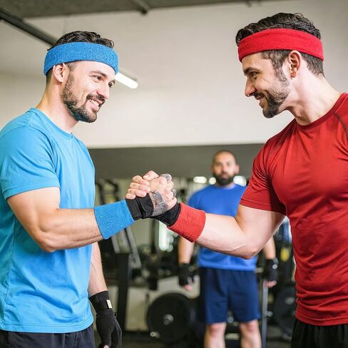 مجموعة 48 قطعة من عصابات الرأس النيون في الثمانينيات، تتضمن 16 عصابة رأس رياضية و32 سوار معصم للعرق للنساء والرجال أزياء الحفلات التنكرية المتوهجة in Kuwait