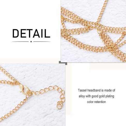 Sixexey Boho Egyptian Head Chain Gold Head Jewelry Cleopatra Costume Hair Accessories for Women in Kuwait