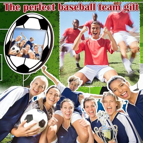 إطار صورة لكرة القدم من الخشب الصلب - إطار صورة مصنوع يدويًا على شكل كرة قدم مقاس 4x6 بوصة | هدايا المدرب المميزة وجوائز الفريق وعرض التذكارات in Kuwait