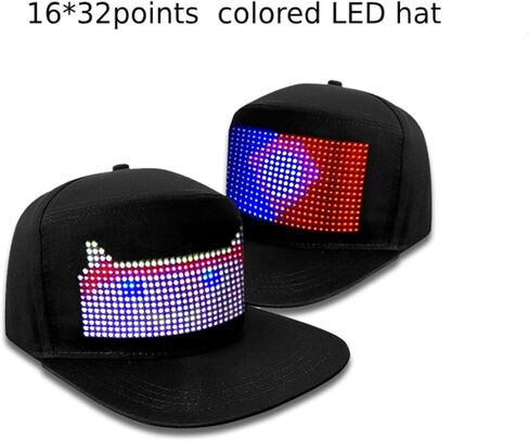 LED Hat, LED Caps Display Message Bluetooth Editable , Adjustable Cool LED Baseball Cap, Customizable LED Display Cap, RGB Light Canvas Cap for Party Christmas Halloween in Saudi Arabia