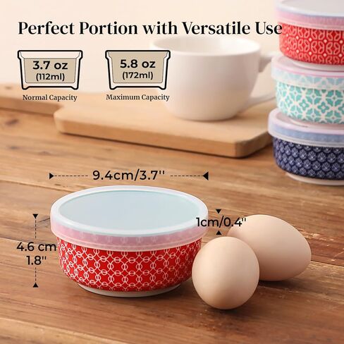 أوعية غمس مع أغطية من DOWAN، أكواب صلصة توابل سيراميك، أوعية/أطباق صلصة غمس 4.7 أونصة للفحم والبهارات وصلصة الطماطم وفول الصويا والشواء وغيرها من مستلزمات الحفلات، ديكور المطبخ، مجموعة من 6 قطع in Kuwait