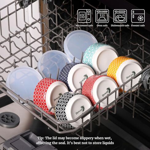 أوعية غمس مع أغطية من DOWAN، أكواب صلصة توابل سيراميك، أوعية/أطباق صلصة غمس 4.7 أونصة للفحم والبهارات وصلصة الطماطم وفول الصويا والشواء وغيرها من مستلزمات الحفلات، ديكور المطبخ، مجموعة من 6 قطع in Kuwait