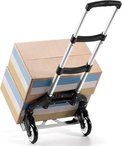 Folding Hand Truck, Dolly Cart with Wheels Foldable, Lightweight Aluminum Luggage Cart Portable Collapsible Trolly for Utility Cart, Hand Trucks for Moving Travel Shopping Airport Office in Kuwait