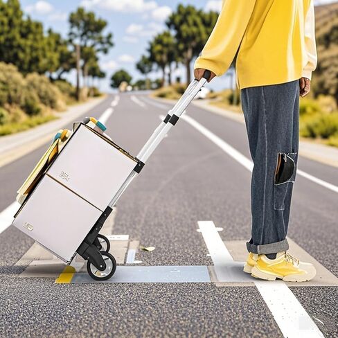 Folding Hand Truck, Dolly Cart with Wheels Foldable, Lightweight Aluminum Luggage Cart Portable Collapsible Trolly for Utility Cart, Hand Trucks for Moving Travel Shopping Airport Office in Kuwait