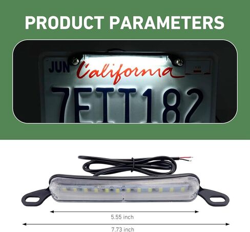 ضوء لوحة الترخيص، ضوء لوحة الترخيص LED بتيار مستمر 12 فولت، ضوء لوحة LED بديل للتجميع الساطع، عالمي للسيارة والمقطورة والشاحنة والمركبات الترفيهية والقوارب والمركبات ATV (أبيض) in Kuwait