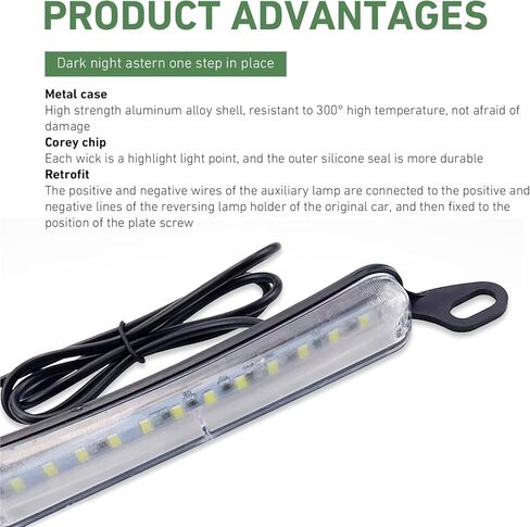 ضوء لوحة الترخيص، ضوء لوحة الترخيص LED بتيار مستمر 12 فولت، ضوء لوحة LED بديل للتجميع الساطع، عالمي للسيارة والمقطورة والشاحنة والمركبات الترفيهية والقوارب والمركبات ATV (أبيض) in Kuwait