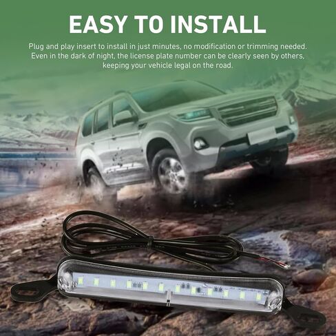 ضوء لوحة الترخيص، ضوء لوحة الترخيص LED بتيار مستمر 12 فولت، ضوء لوحة LED بديل للتجميع الساطع، عالمي للسيارة والمقطورة والشاحنة والمركبات الترفيهية والقوارب والمركبات ATV (أبيض) in Kuwait