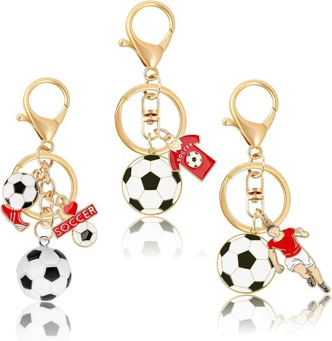 3PCS Soccer Keychain, Jersey Keychains 3D Soccer Ball Player Keychain Football Charm Key Chain for Men Women Fans Lovers in Kuwait