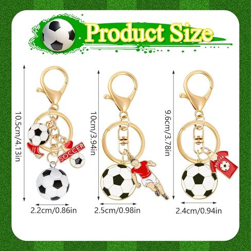 3PCS Soccer Keychain, Jersey Keychains 3D Soccer Ball Player Keychain Football Charm Key Chain for Men Women Fans Lovers in Kuwait