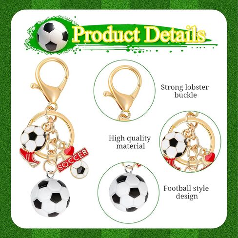 3PCS Soccer Keychain, Jersey Keychains 3D Soccer Ball Player Keychain Football Charm Key Chain for Men Women Fans Lovers in Kuwait