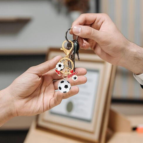 3PCS Soccer Keychain, Jersey Keychains 3D Soccer Ball Player Keychain Football Charm Key Chain for Men Women Fans Lovers in Kuwait