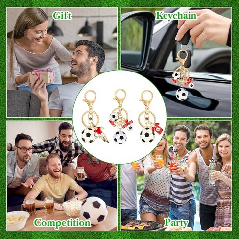 3PCS Soccer Keychain, Jersey Keychains 3D Soccer Ball Player Keychain Football Charm Key Chain for Men Women Fans Lovers in Kuwait