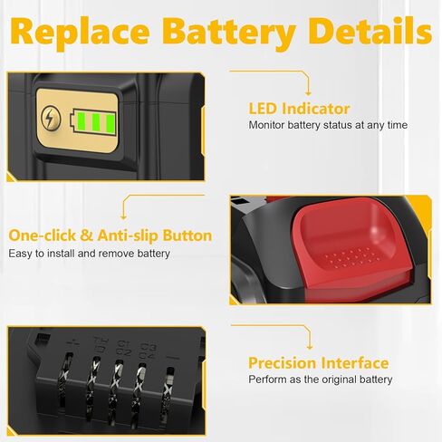 20V 9.0AH بطارية عالية السعة استبدال لبطارية DeWalt 20V ، 20V 9000MAH بطارية متوافقة مع DEWALT DCB201 DCB200 DCB208 ، ل Dewalt 20V DCD DCG Series الأدوات اللاسلكية اللاسلكية in Kuwait