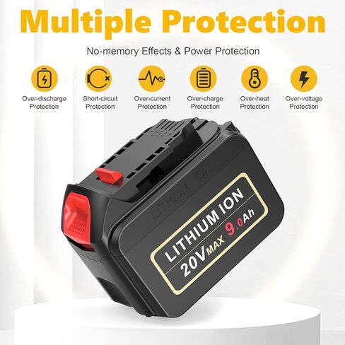 20V 9.0AH بطارية عالية السعة استبدال لبطارية DeWalt 20V ، 20V 9000MAH بطارية متوافقة مع DEWALT DCB201 DCB200 DCB208 ، ل Dewalt 20V DCD DCG Series الأدوات اللاسلكية اللاسلكية in Kuwait
