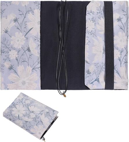 GLOBLELAND Light Bule Flowers Book Cloth Covers with Ribbon for Paperback Daisy Washable Soft Fabric A5 Cover for 8.6x5.5inch Books Adjustable Protector for Notebook Bible Novels Hardcover in Saudi Arabia