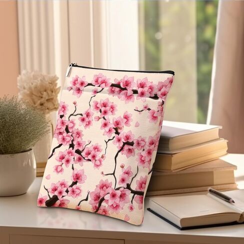 Floral Books Lovers Gifts Waterproof Flower Book Sleeve Botanical Book Pouch Protector with Zipper and Front Pocket Books Cover Case for Women Her Wife Birthday Reading Accessories Bookish Gifts in Saudi Arabia