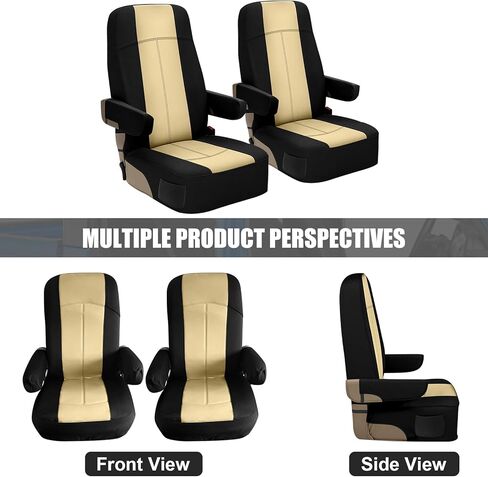 SAPUBK 2 Pack Universal RV Motorhome Captain Chairs Seat Covers, Premium Leather with Composite Soft Foam Lining Motorhome Seat Covers in Saudi Arabia