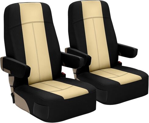 SAPUBK 2 Pack Universal RV Motorhome Captain Chairs Seat Covers, Premium Leather with Composite Soft Foam Lining Motorhome Seat Covers in Saudi Arabia