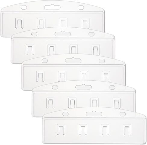 5 PCS Horizontal Half Badge Holders, Swipe Badge Holder Hard Plastic Easy Access Swipe Card Holders, Frosted Rigid Clear Plastic ID Card Holder for Swiping ID Credit Name Cards Pos Magnetic Swipe Card in Saudi Arabia