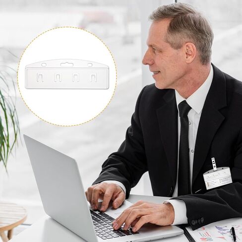5 PCS Horizontal Half Badge Holders, Swipe Badge Holder Hard Plastic Easy Access Swipe Card Holders, Frosted Rigid Clear Plastic ID Card Holder for Swiping ID Credit Name Cards Pos Magnetic Swipe Card in Saudi Arabia