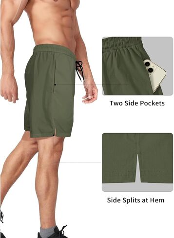 Mens Athletic Shorts 5 Inch Inseam Workout Gym Running Shorts for Men Quick Dry Lightweight Summer Shorts in Saudi Arabia