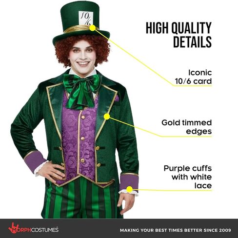 Morph Crazy Tea Party Master Costume For Men, Adult Story Book Character Costumes, Halloween Costumes For Men in Saudi Arabia