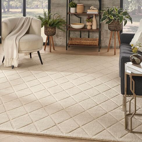 Nourison Home Wool Haven Beige 7'9" x 9'9" Area Rug - Easy Cleaning, Non Shedding, Bed Room, Living Room, Dining Room, Kitchen (8' x 10') in Saudi Arabia