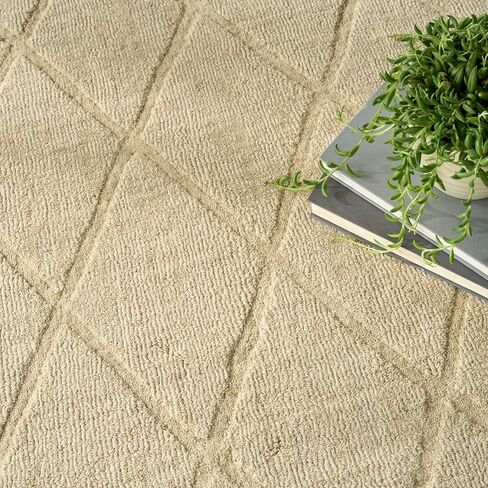 Nourison Home Wool Haven Beige 7'9" x 9'9" Area Rug - Easy Cleaning, Non Shedding, Bed Room, Living Room, Dining Room, Kitchen (8' x 10') in Saudi Arabia