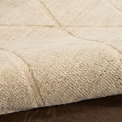 Nourison Home Wool Haven Beige 7'9" x 9'9" Area Rug - Easy Cleaning, Non Shedding, Bed Room, Living Room, Dining Room, Kitchen (8' x 10') in Saudi Arabia