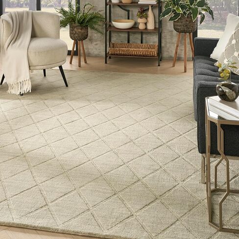 سجادة منطقة Nourison Home Wool Haven Sage مقاس 7'9" x 9'9" - سهلة التنظيف، غير قابلة للتساقط، غرفة النوم، غرفة المعيشة، غرفة الطعام، المطبخ (8' x 10') in Saudi Arabia