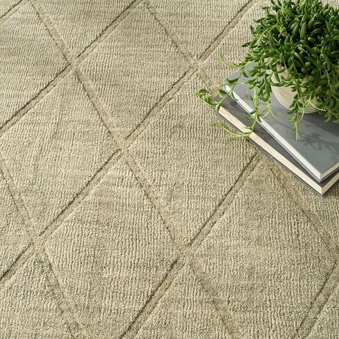 سجادة منطقة Nourison Home Wool Haven Sage مقاس 7'9" x 9'9" - سهلة التنظيف، غير قابلة للتساقط، غرفة النوم، غرفة المعيشة، غرفة الطعام، المطبخ (8' x 10') in Saudi Arabia