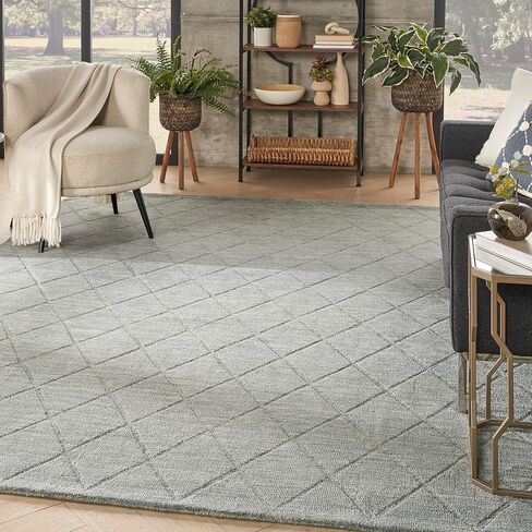 Nourison Home Wool Haven Blue 7'9" x 9'9" Area Rug - Easy Cleaning, Non Shedding, Bed Room, Living Room, Dining Room, Kitchen (8' x 10') in Saudi Arabia