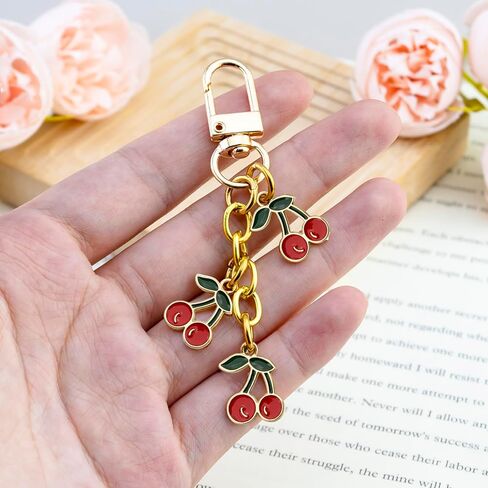 Cherry Keychain Cherry Gifts for Women Teen Girl Gifts Trendy Stuff Cherries Bag Purse Charms for Handbags Cute Cherries Accessories for Women Girls in Saudi Arabia